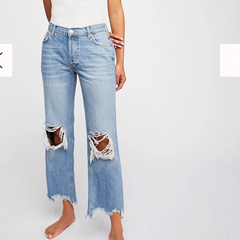 NWT Feel People Maggie Mid-Rise Straight-Leg Jeans Size 26 Light Stone Wash - Picture 10 of 14